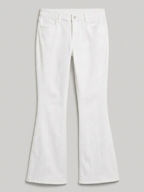 Old Navy WOMENS SIZE 14 White Micro Flare Wide-Leg Mid Rise Stretch Denim Jeans